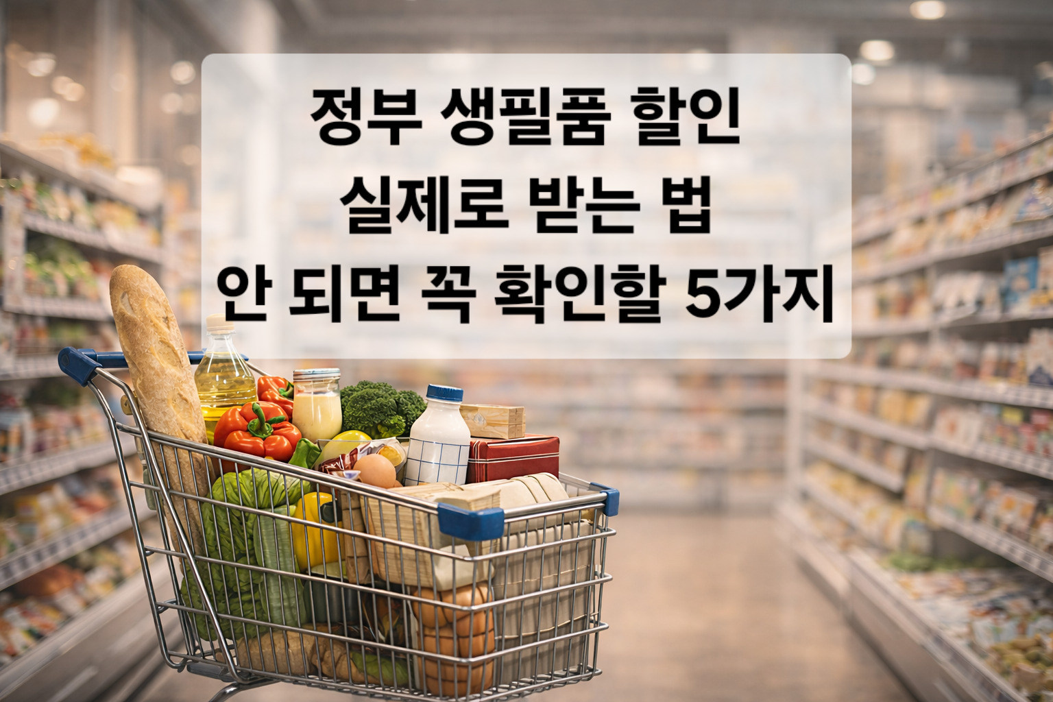정부 생필품 할인, 실제로 받는 법|안 되면 꼭 확인할 5가지