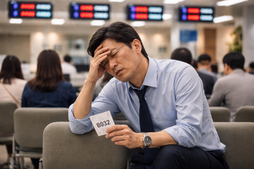 경제 불안 은행 대기 금융 위기 상징 이미지